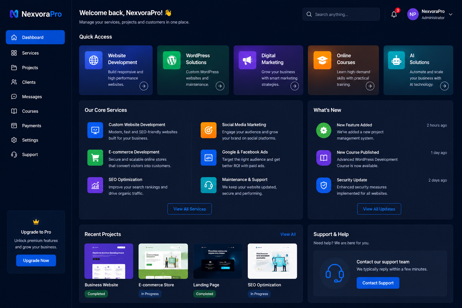 NexvoraPro Dashboard